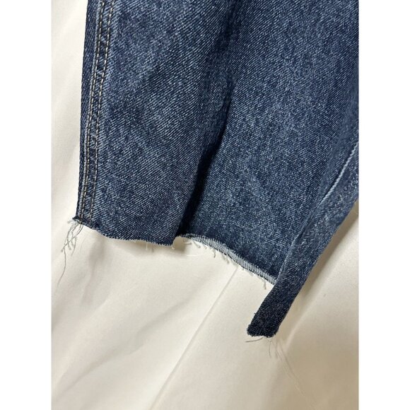 Old Navy High Rise Slouchy Straight Ripped Cut Off Jeans 26 High Rise Button Fly - Picture 6 of 15